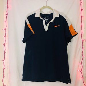Nike Dri-Fit Navy Orange Tennis Polo